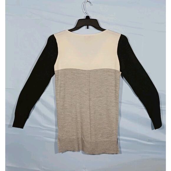 Ann Taylor Medium White Gray Black Color Block Long Sleeve Tunic Wool Blend - Picture 7 of 7